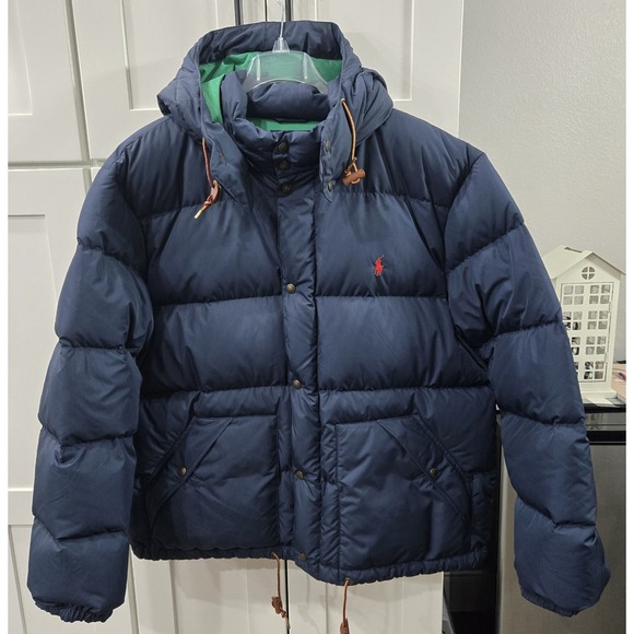 Polo Ralph Lauren Other - Polo Ralph Lauren Down Quilted Puffer Jacket Men's 2XL Blue Detachable Hood